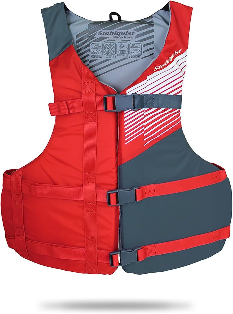 Stohlquist FIT Adult Life Jacket, US Coast Guard Approved Type III Life Vest, PFD for Men and Women, Easily Adjustable, Lightweight and High Buoyancy - Universal Fit (30-52" Chest) - Image 1